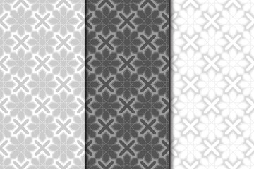 Arabic ornaments. Gray vintage seamless pattern