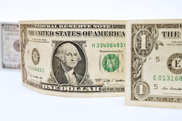 One dollars bill  isolated on white background