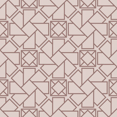 Arabic ornaments. Brown vintage seamless pattern