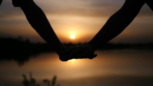 Successful, friendly, friends put their hands on their hands and toss up, expressing emotions. slowmotion. HD. 1920x1080