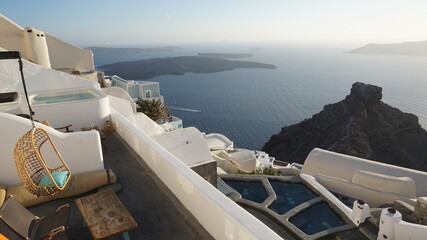 Photo of iconic Santorini volcanic island at summer, Cyclades, Greece