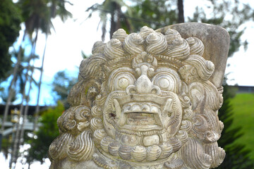 Balinese stone sculptures in Tirta Empul temple, Bali, Indonesia.