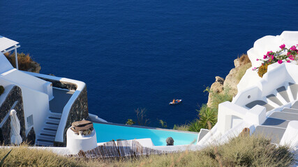 Fototapeta premium Photo of iconic Santorini volcanic island at summer, Cyclades, Greece