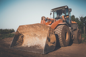 front end loader. construction site.