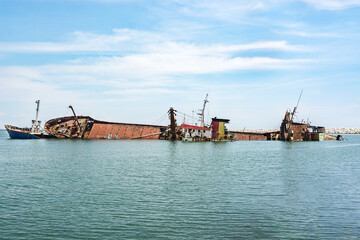 Shipwreck in mersin port,Turkey