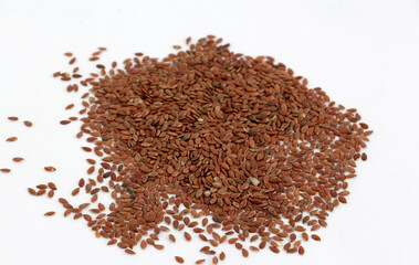 flax seeds isolated on white background
