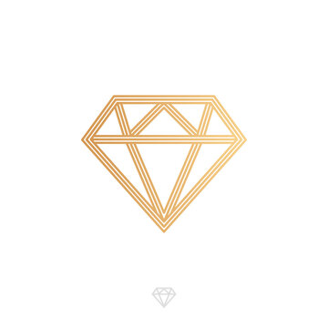 Geometric symbol of diamond, vector illustration