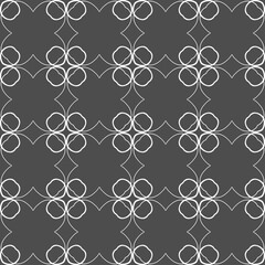 Grey ornamental seamless wallpaper pattern, vector illustration