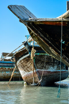 disused ship wrecks in Qeshm in the Persian gulf