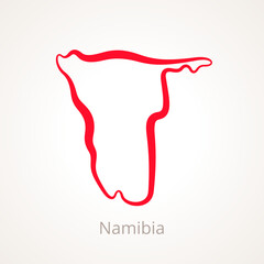 Namibia - Outline Map