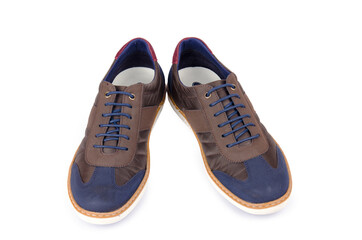 Brown man sneakers isolated on white