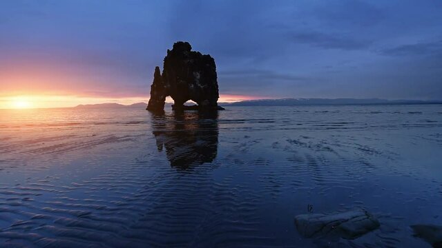 Hvitserkur is a spectacular rock in the sea on the Northern coast of Iceland.
