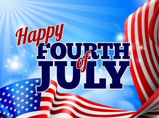 Fourth of July American Flag Background