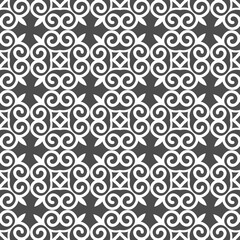 Fototapeta premium Grey ornamental seamless wallpaper pattern, vector illustration
