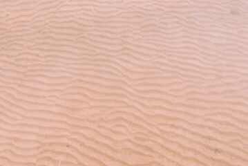 Sand texture on the beach.Dented wave of the blow of the wind.