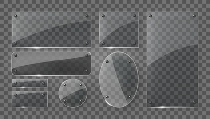 Transparent Glass Plates Banners Set