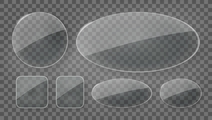 Transparent Glass Plates Banners Set