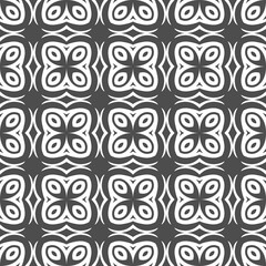 Grey ornamental seamless wallpaper pattern, vector illustration