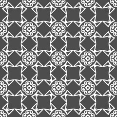 Grey ornamental seamless wallpaper pattern, vector illustration