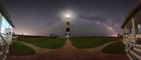 Bodie Island Lighthouse Milky Way Panorama 