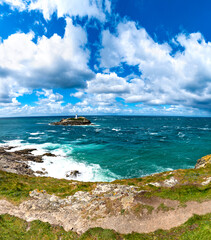Godrevy Island from Godrevy Point, Cornwall, UK
