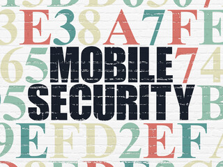 Fototapeta na wymiar Privacy concept: Mobile Security on wall background