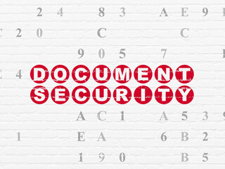 Protection concept: Document Security on wall background