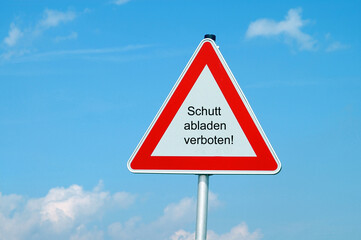 warndreieck schutt abladen verboten