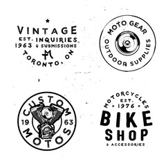 Fototapeta premium Retro badges templates for motorcycles repair