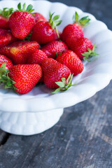 fresh strawberry on white plate