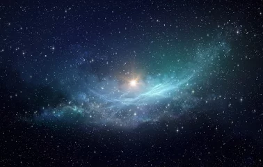 Fototapeten Sternenfeld und Nebel im Weltraum © mozZz
