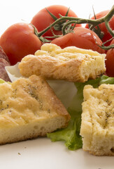 Italian rustic appetizer, tasty focaccia