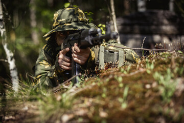 Portrait of soldier in uniforms