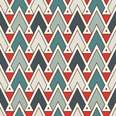 Ethnic style seamless pattern with repeated triangles. Native americans ornamental abstract background. Tribal motif.