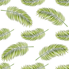 Vector seamless background with palm leaves