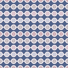 Seamless pattern with horizontal lines and circles. Strings of beads motif. Minimalist geometric background.