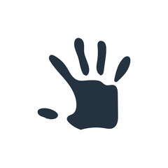 isolated abstract handprint icon, on white background