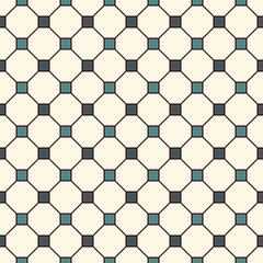 Repeated blue squares abstract background. Minimalist seamless pattern with geometric ornament. Checkered wallpaper.