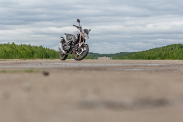 Obraz premium The motorcycle is on the road