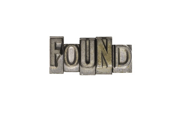 404 not found error message from vintage metal letterpress
