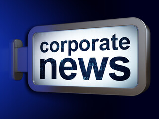 News concept: Corporate News on billboard background