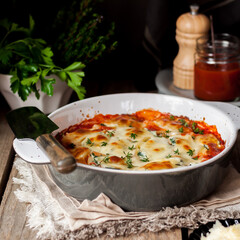 Baked Stuffed Conchiglioni with Tomato