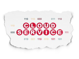 Obraz premium Cloud networking concept: Cloud Service on Torn Paper background