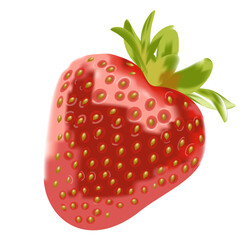 Strawberry vector illustration on a transparent background.