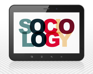 Education concept: Tablet Pc Computer with Sociology on  display