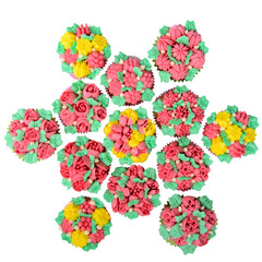 cupcakes with cream isolated