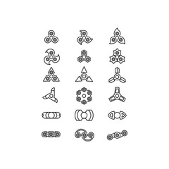 Spinner toy icon design vector set