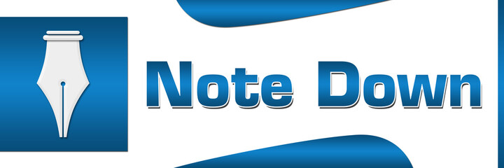 Note Down Blue Horizontal 