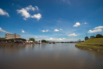 Kuching, capital of state of Sarawak, is a diverse city of old colonial and modern buildings with Sarawak River waterfront in the middle.