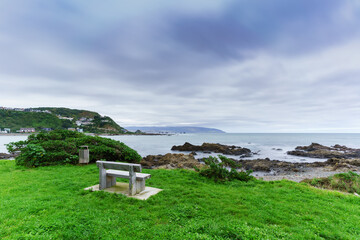 Taputeranga Marine Reserve is located on Wellington  's South coast covering Island Bay , Owhiro Bay and  Houghton Bay , Wellington , North Island of New Zealand © PK4289